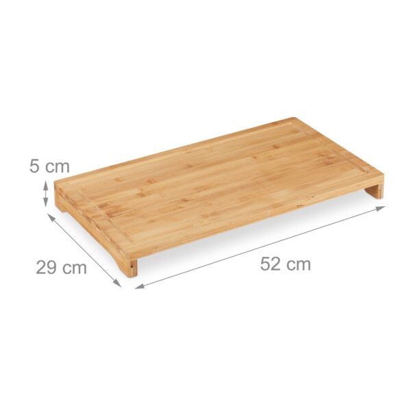 CuisineGarde Planche à découper, bambou, x2, neutre au goût, antidérapante, récupère jus, XXL, HLP 5x52x29cm, nature – Image 7