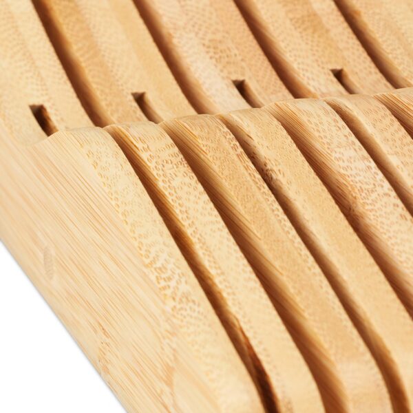 CuisineGarde Porte-Couteaux, pour 11, tiroir, Vide, à Poser, Plat, en Bambou Naturel, HLP: 5 x 14,5 x 40 cm, Couleur Nature – Image 2