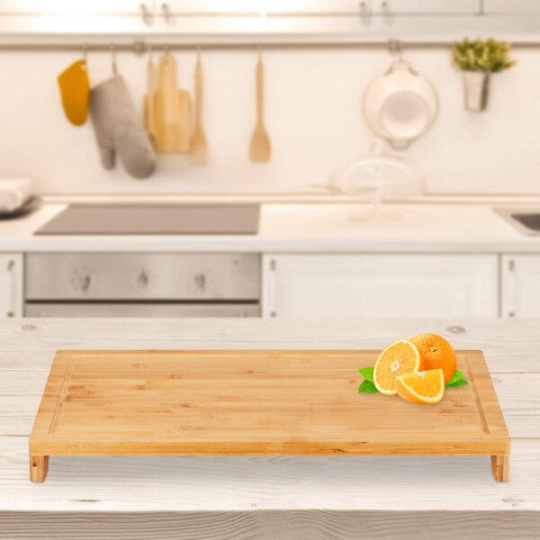CuisineGarde Planche à découper, bambou, x2, neutre au goût, antidérapante, récupère jus, XXL, HLP 5x52x29cm, nature – Image 9