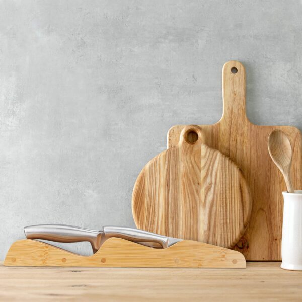 CuisineGarde Porte-Couteaux, pour 11, tiroir, Vide, à Poser, Plat, en Bambou Naturel, HLP: 5 x 14,5 x 40 cm, Couleur Nature – Image 6